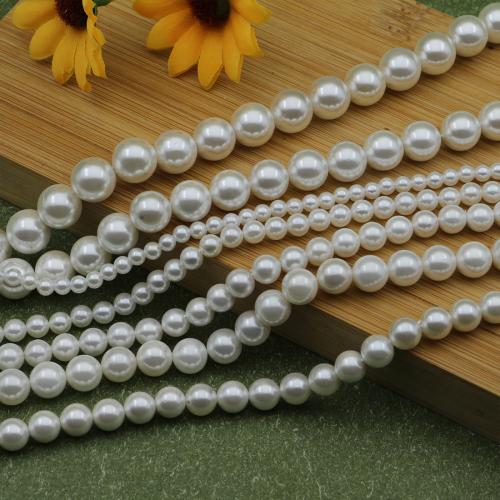 South Sea Shell Beads, Shell Pearl, Round, DIY white Approx 40 cm 