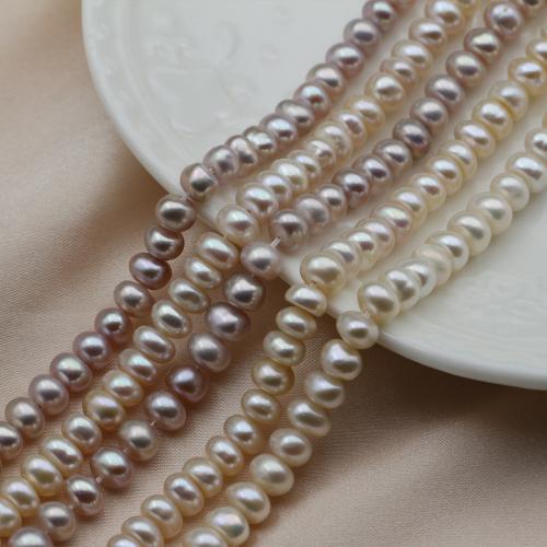 Natural Freshwater Pearl Loose Beads, Flat Round, DIY Pearls diameter about 5-6mm Approx 37 cm 