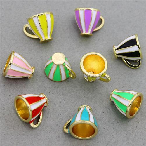 Zinc Alloy Enamel Pendants, Cup, KC gold color plated, fashion jewelry & DIY Approx 