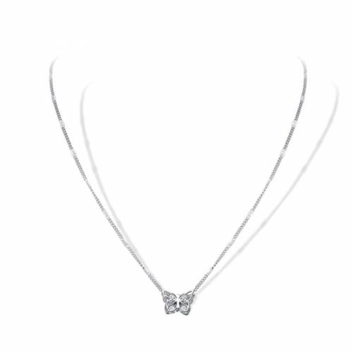 Titanium Steel Jewelry Necklace, with Cubic Zirconia, with 5cm extender chain, Butterfly, fashion jewelry & for woman, original color, nickel, lead & cadmium free Approx 46 cm 