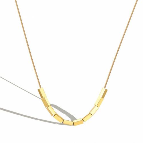 Titanium Steel Jewelry Necklace, with 5cm extender chain, Vacuum Ion Plating, fashion jewelry & for woman, golden, nickel, lead & cadmium free, 2mm Approx 45 cm 