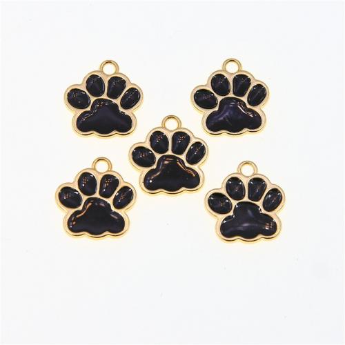 Zinc Alloy Enamel Pendants, Claw, KC gold color plated, fashion jewelry & DIY, black Approx 