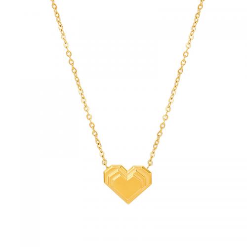 Titanium Steel Jewelry Necklace, with 6.5cm extender chain, Heart, Vacuum Ion Plating, fashion jewelry & for woman, golden, nickel, lead & cadmium free Approx 42 cm 