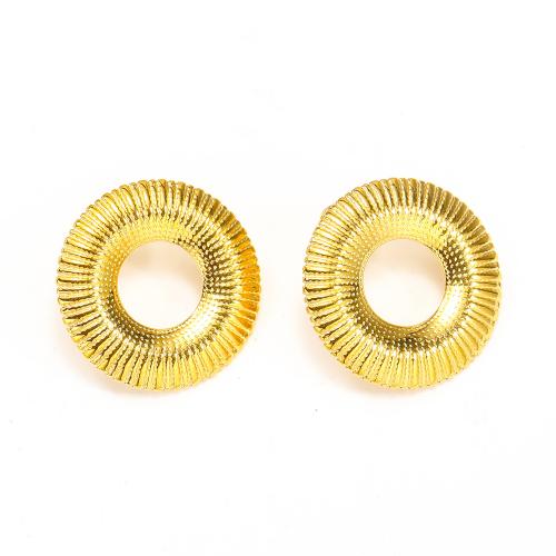 Titanium Steel Earrings, fashion jewelry & for woman, golden, 25mm 