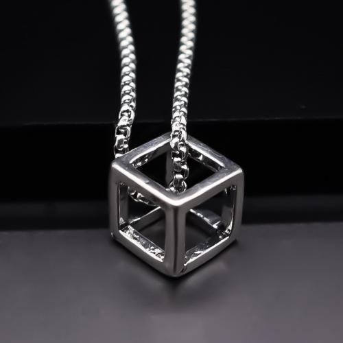 Zinc Alloy Jewelry Pendants, Square, plated, DIY, silver color 