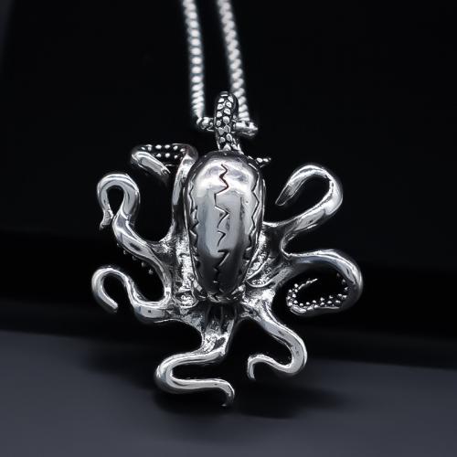 Zinc Alloy Jewelry Pendants, Octopus, plated, DIY, silver color 