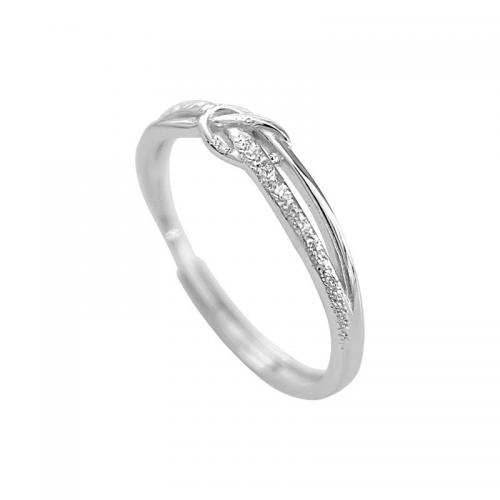 Sterling Silver Finger Ring, 925 Sterling Silver, polished, for woman, platinum color 