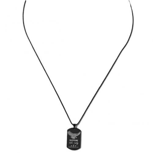 Titanium Steel Jewelry Necklace, plated & for man, black cm 