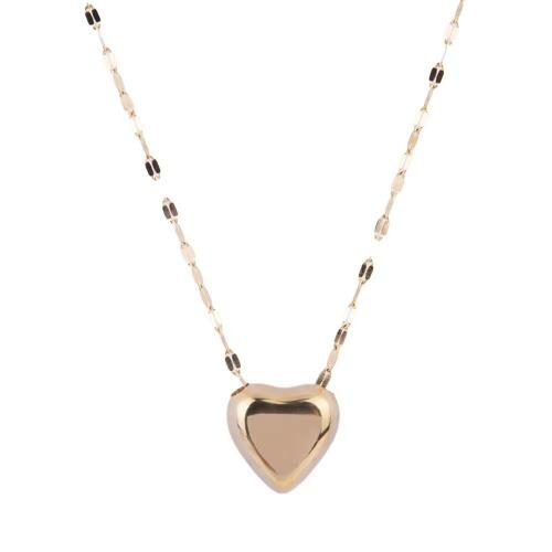 Titanium Steel Jewelry Necklace, with 5cm extender chain, Heart, plated, for woman, golden cm 
