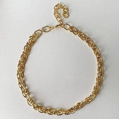 Collar de latón hecho a mano, metal, con 9cm extender cadena, chapado en oro real, Joyería & para mujer, dorado, longitud:aproximado 40 cm, Vendido por UD