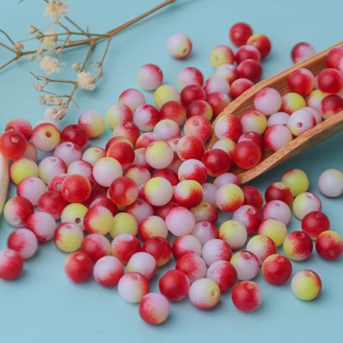 Zweifarbige Acryl Perlen, rund, Spritzgießen, DIY & verschiedene Größen vorhanden, keine, 500G/Tasche, verkauft von Tasche