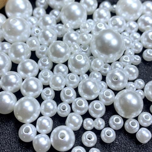 Imitation Pearl Plastic Beads, Plastic Pearl, Round, injection moulding, DIY 