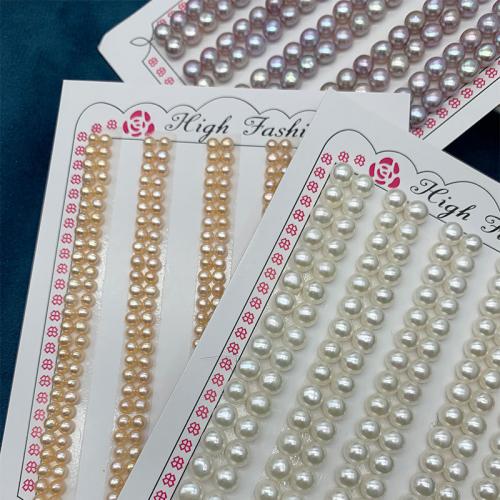 Half Drilled Cultured Freshwater Pearl Beads, Flat Round, DIY & half-drilled [