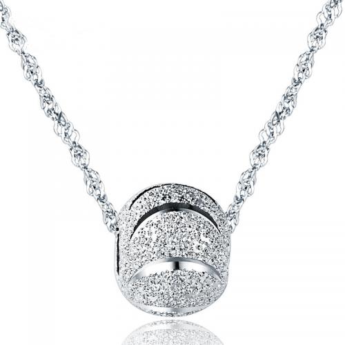 Sterling Silver Jewelry Necklace, 925 Sterling Silver, with 1.97inch extender chain, platinum plated, fashion jewelry & for woman Approx 15.75 Inch 