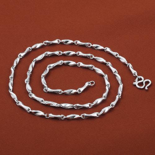 Collar de la joyería de plata esterlina, Plata de ley 925, pulido, para hombre, longitud:aproximado 50 cm, Vendido por UD