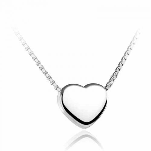 Sterling Silver Jewelry Necklace, 925 Sterling Silver, with 5.5cm extender chain, Heart, fashion jewelry & for woman Approx 40 cm 