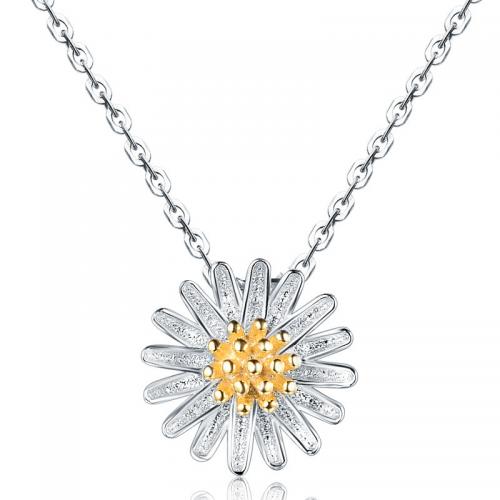 Sterling Silver Jewelry Necklace, 925 Sterling Silver, Daisy, fashion jewelry & for woman Approx 45 cm 