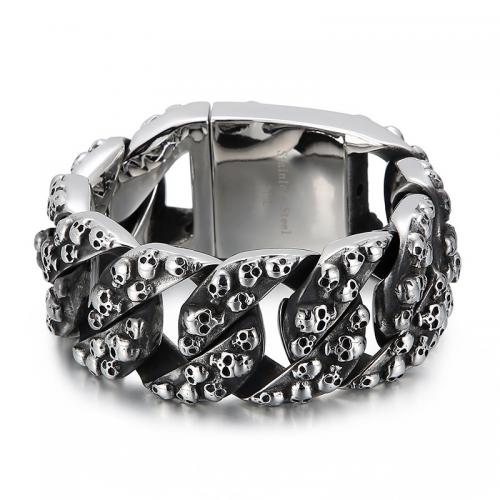 Conjuntos de joyería de acero inoxidable, acero inoxidable 304, anillo de dedo & pulsera, diverso tamaño para la opción & para hombre & ennegrezca, Vendido por Set