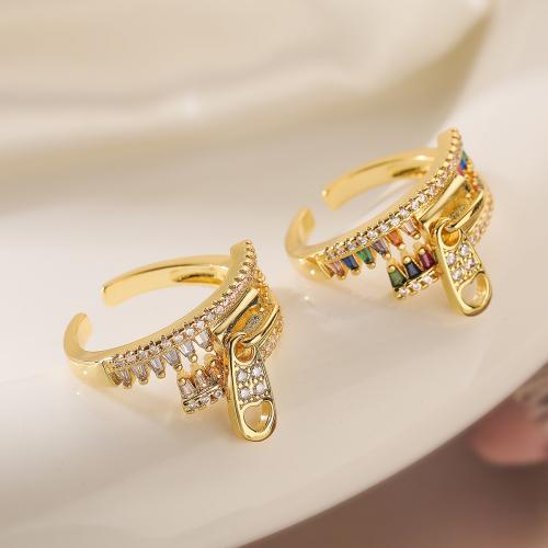 Zircon pavent l'anneau en laiton de doigt, Placage, bijoux de mode & pavé de micro zircon, plus de couleurs à choisir, Ring inner ~18mm, Vendu par PC[