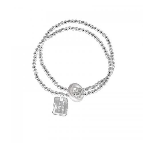 Стерлинговые серебряные браслеты, Серебро 925 пробы, полированный, Женский, серебряный, длина:Приблизительно 16 см, продается PC