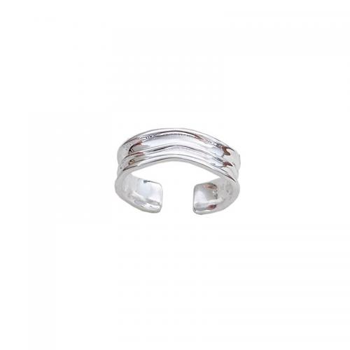 Sterling Silver Finger Ring, 925 Sterling Silver, polished & for woman, silver color 