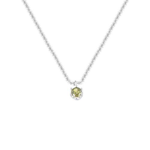 Cubic Zircon Micro Pave Sterling Silver Necklace, 925 Sterling Silver, with 5CM extender chain, polished, micro pave cubic zirconia & for woman Approx 40 cm 