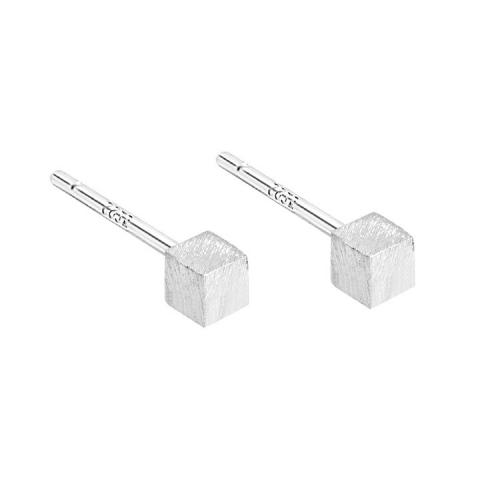 Sterling Silver Stud Earring, 925 Sterling Silver, polished & for woman, silver color 