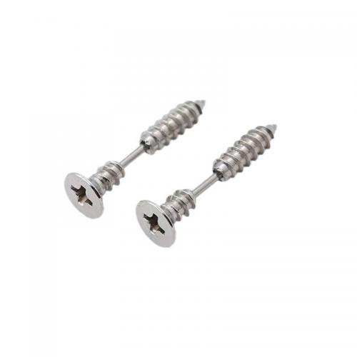 Stainless Steel Stud Earring, 304 Stainless Steel, Screw, plated, Unisex, silver color 