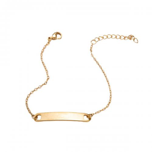 Titanium Steel Bracelet & Bangle, plated & for woman, golden 