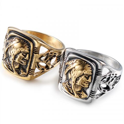 Titanium Steel Finger Ring, Character, plated, vintage & for man & blacken US Ring 