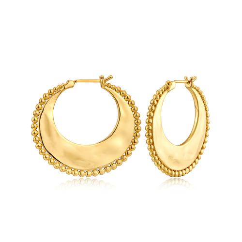 Brass Hoop Earring, real gold plated, fashion jewelry & for woman & hollow, golden 