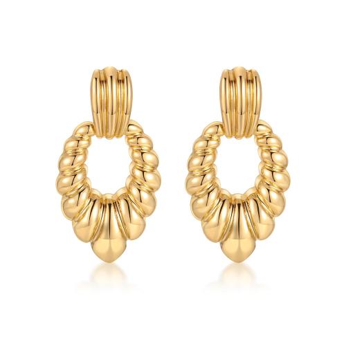 Brass Drop Earring, real gold plated, fashion jewelry & for woman & hollow, golden 