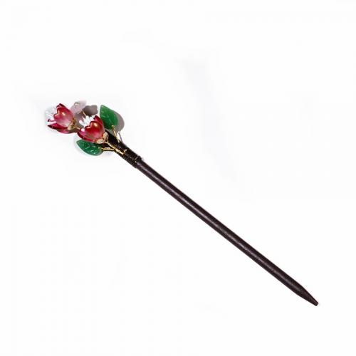 Hair Stick, Lampwork, with Wood & Zinc Alloy, vintage & for woman 200mm 
