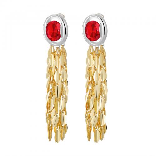 Rhinestone Brass Drop Earring, fashion jewelry & for woman & with rhinestone 