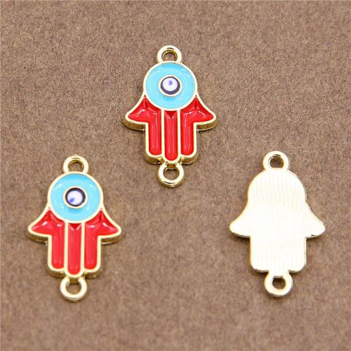 Enamel Zinc Alloy Connector, Hand, plated, fashion jewelry & DIY & 1/1 loop Approx 