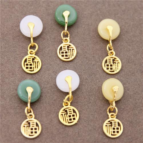 Resin Zinc Alloy Pendants, with Resin, Flat Round, KC gold color plated, fashion jewelry & DIY Approx 