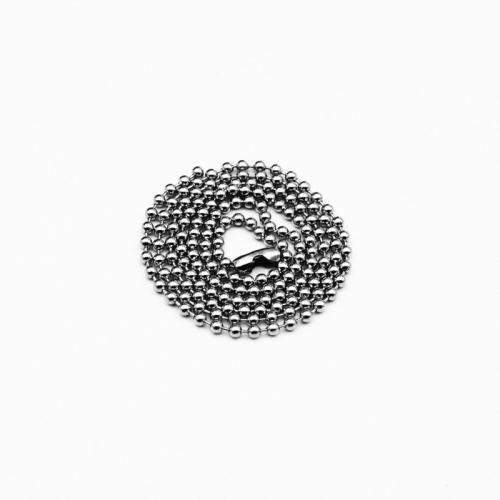Titanio collar de cadena de acero, Partículas de acero, Esférico, Joyería & unisexo, color original, libre de níquel, plomo & cadmio, 2.4mm, longitud:aproximado 60 cm, Vendido por UD