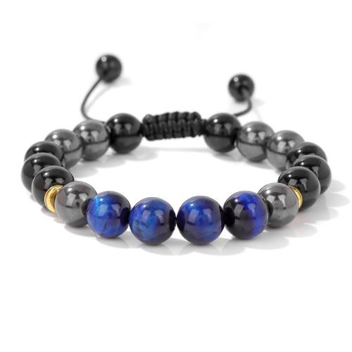 Gemstone Bracelets, Natural Stone, with Hematite, handmade, Length Adjustable & fashion jewelry & Unisex Approx 19 cm 