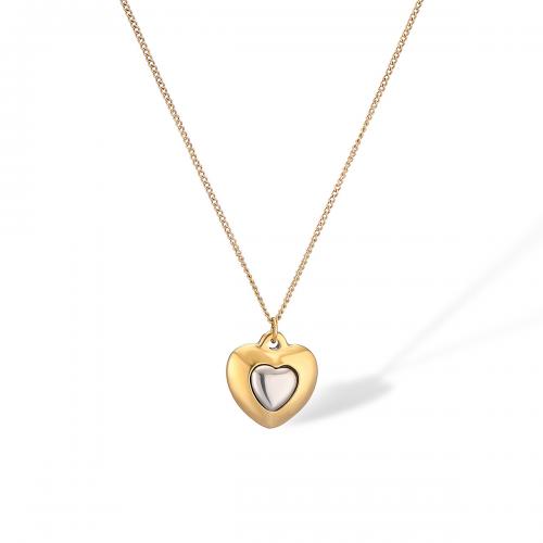 Titanium Steel Jewelry Necklace, with 5cm extender chain, Heart, fashion jewelry & for woman Approx 42 cm 