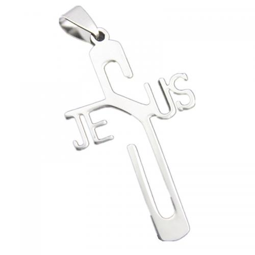 Stainless Steel Cross Pendants, 304 Stainless Steel, polished, fashion jewelry & for man 