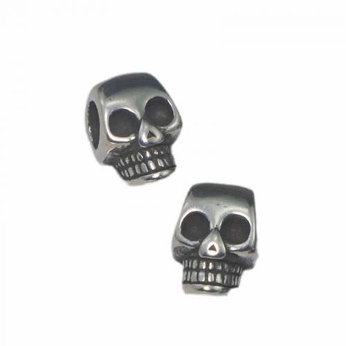 Stainless Steel Beads, 304 Stainless Steel, Skull, polished, DIY, original color 