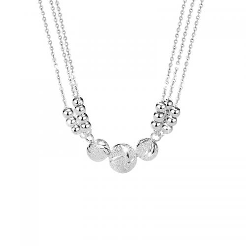 Sterling Silver Jewelry Necklace, 925 Sterling Silver, with 5CM extender chain, plated, for woman, silver color Approx 40 cm 