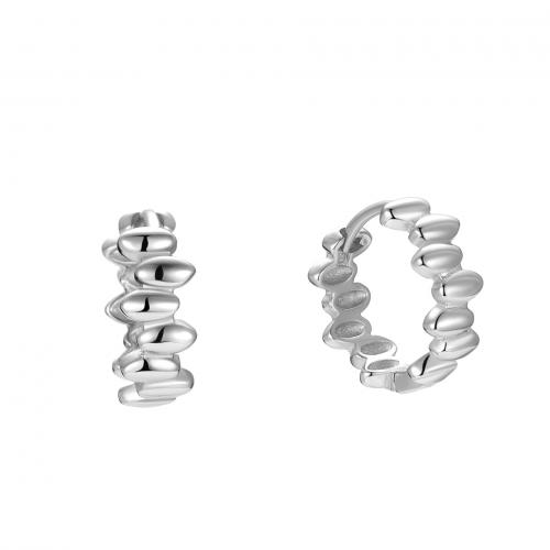 Sterling Silver Hoop Earring, 925 Sterling Silver, plated, for woman 