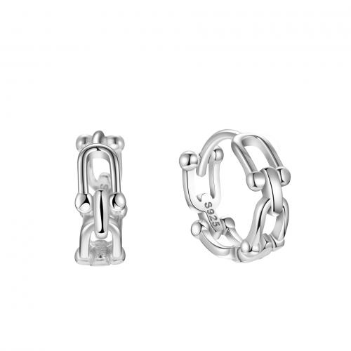 Sterling Silver Hoop Earring, 925 Sterling Silver, plated, for woman [