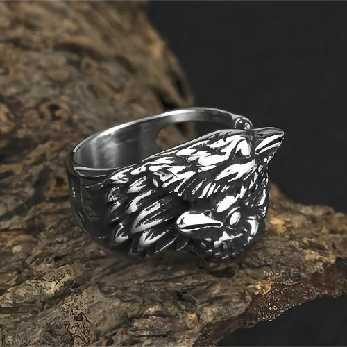 Titanium Steel Finger Ring, polished & for man, silver color 