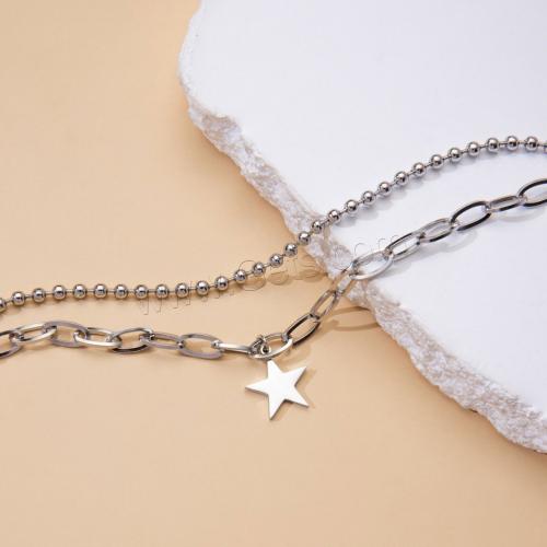 Stainless Steel Charm Bracelet, 304 Stainless Steel, with 3cm extender chain, plated, Unisex, silver color cm 