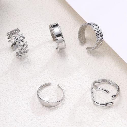 Титан Сталь палец кольцо, титан, полированный, Мужская & разные стили для выбора, серебряный, продается PC