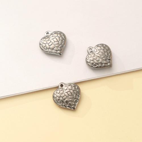 pendentifs de cœur en inox , Acier inoxydable 304, coeur, bijoux de mode & DIY, couleur originale Vendu par PC