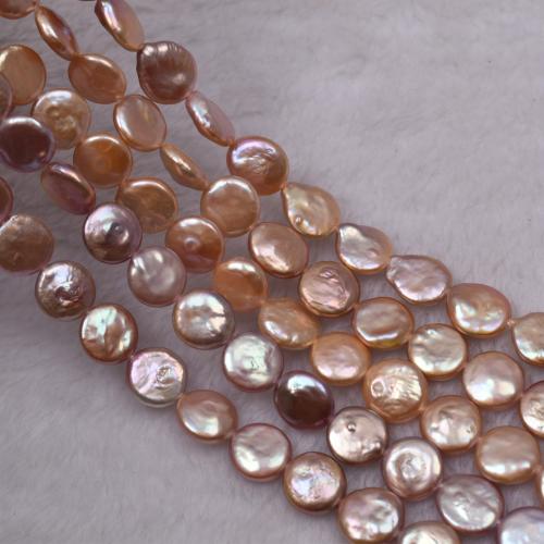 Button Cultured Freshwater Pearl Beads, DIY Length about 12-13mm Approx 38-40 cm 