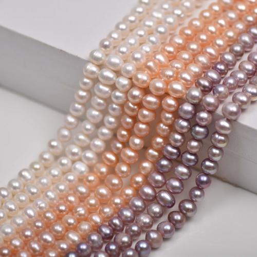 Potato Cultured Freshwater Pearl Beads, Oval, DIY 7mm Approx 35-36 cm 